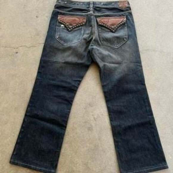Archaic Denim Y2K Grunge Jeans 34x29 Distressed Studded Accent Pockets - Picture 5 of 6